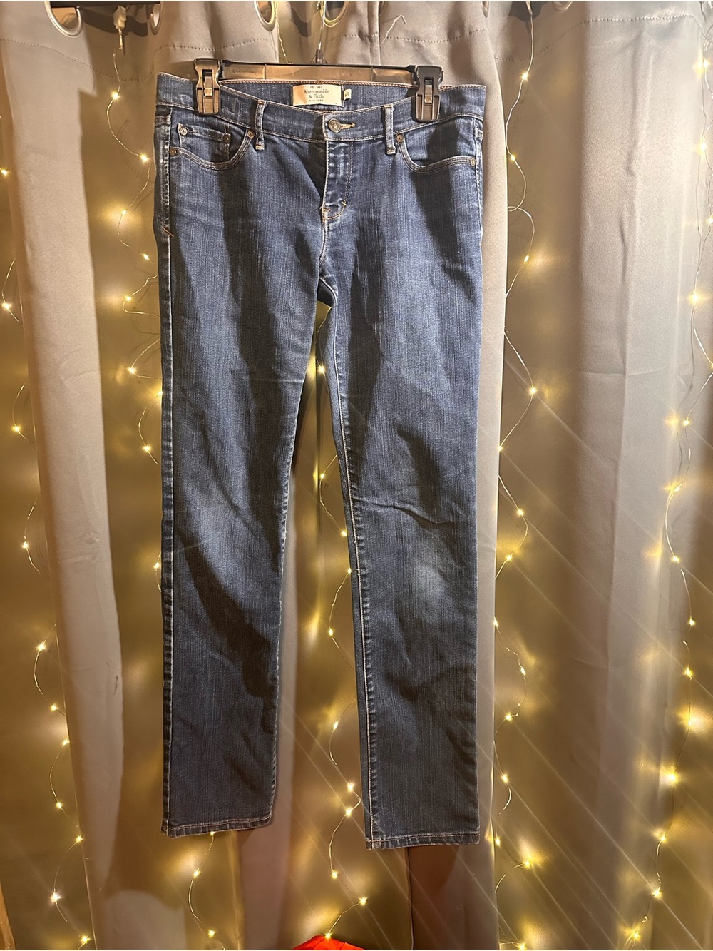Abercrombie & Fitch Low Rise Skinny Jeans in Dark Blue